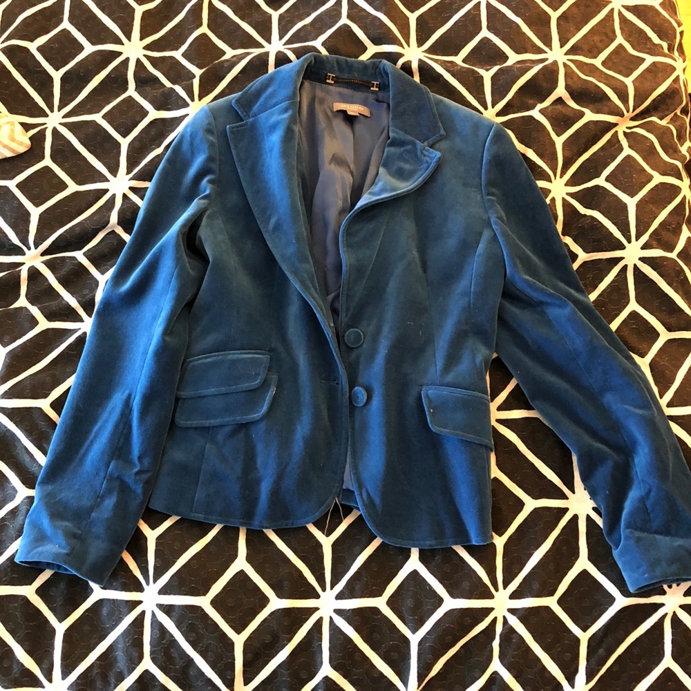 Blue velour blazer